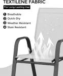 Ataucjin Stackable Dining Chairs Set of 4, High-Back Patio Dining Chairs Set, Outdoor Chairs with Textilene Fabric & Metal Frame for Lawn Backyard Deck Garden