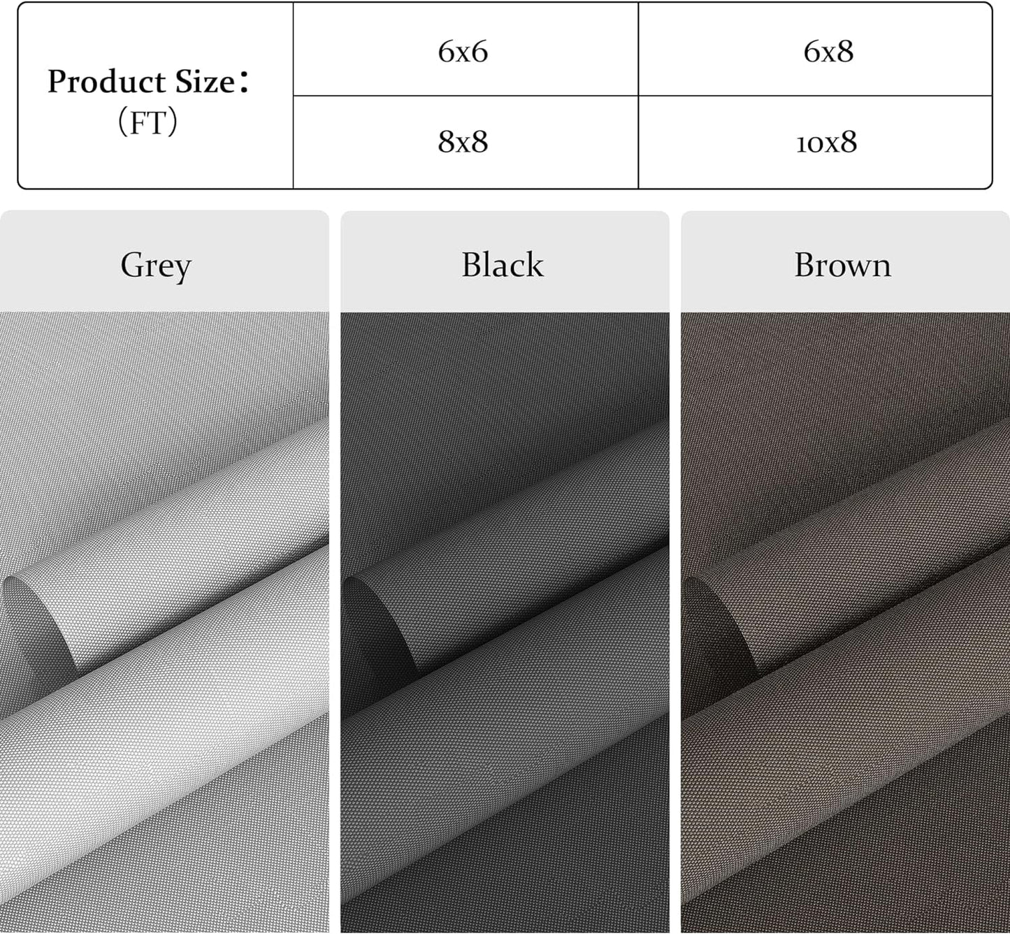 Royalcraft 6'x8' Cordless Outdoor Roller Sun Shade, Waterproof Patio Sunshade Blind for Gazebo, Gray