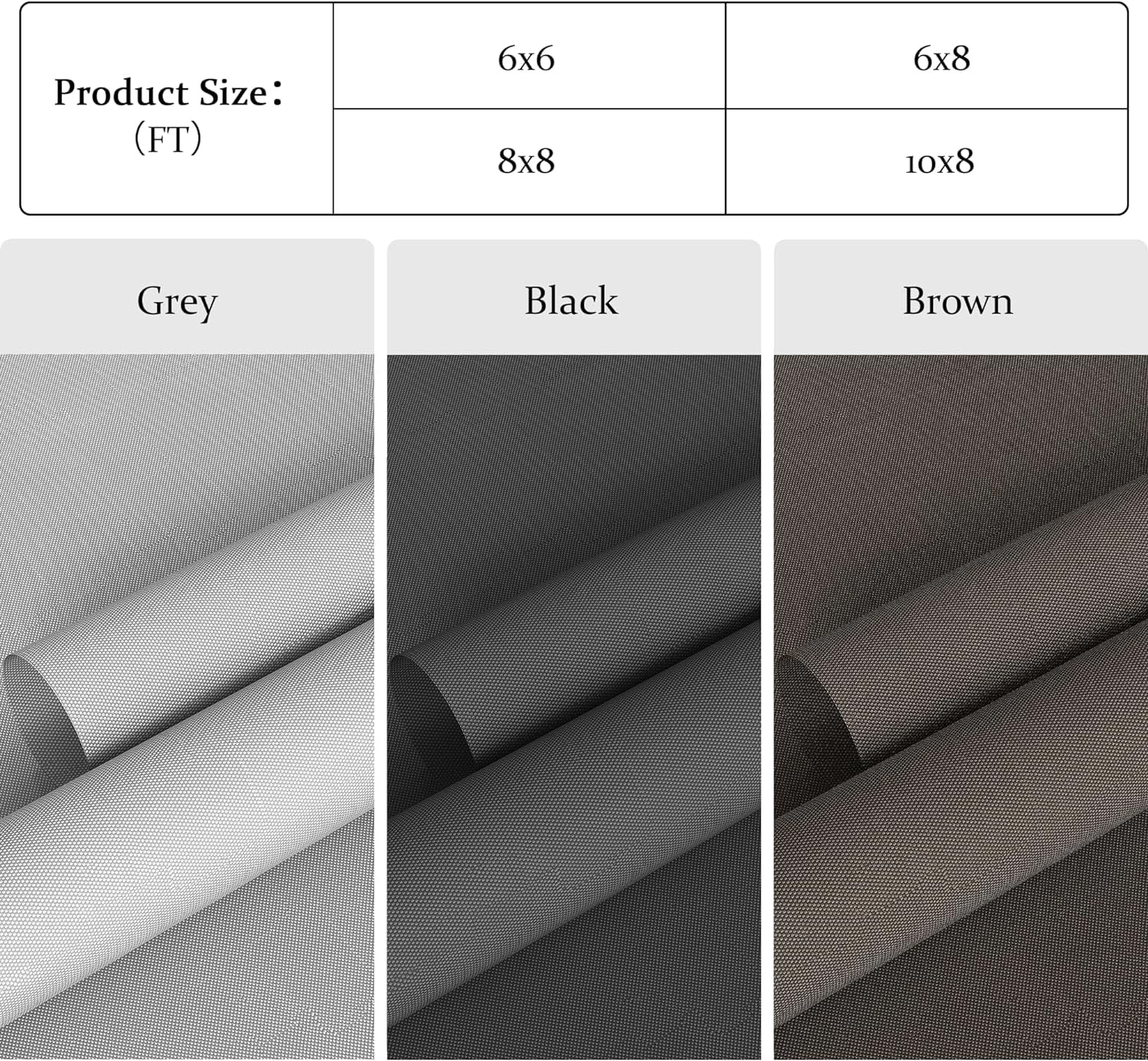 Royalcraft 6'x8' Cordless Outdoor Roller Sun Shade, Waterproof Patio Sunshade Blind for Gazebo, Gray