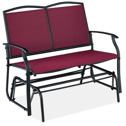 Best Choice Products 2-Person Outdoor Swing Glider, Steel Patio Loveseat, Bench Rocker w/Armrests - Black
