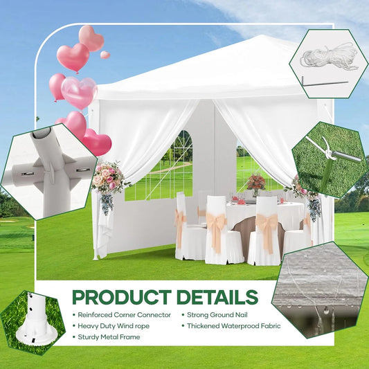 10'x30' Party Tent, Outdoor Wedding Canopy Tents for Parties with Removable Sidewalls,Heavy Duty Canopy Outside Gazebo Event Tent for Parties Garden Patio and Backyard