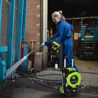 Yardmaster Electric Pressure Washer, 3380 PSI, Max. 2 GPM Power Washer w/16' Hose, 4 Quick Connect Nozzles, Foam Cannon, Portable to Clean Patios, Cars, Fences, Driveways