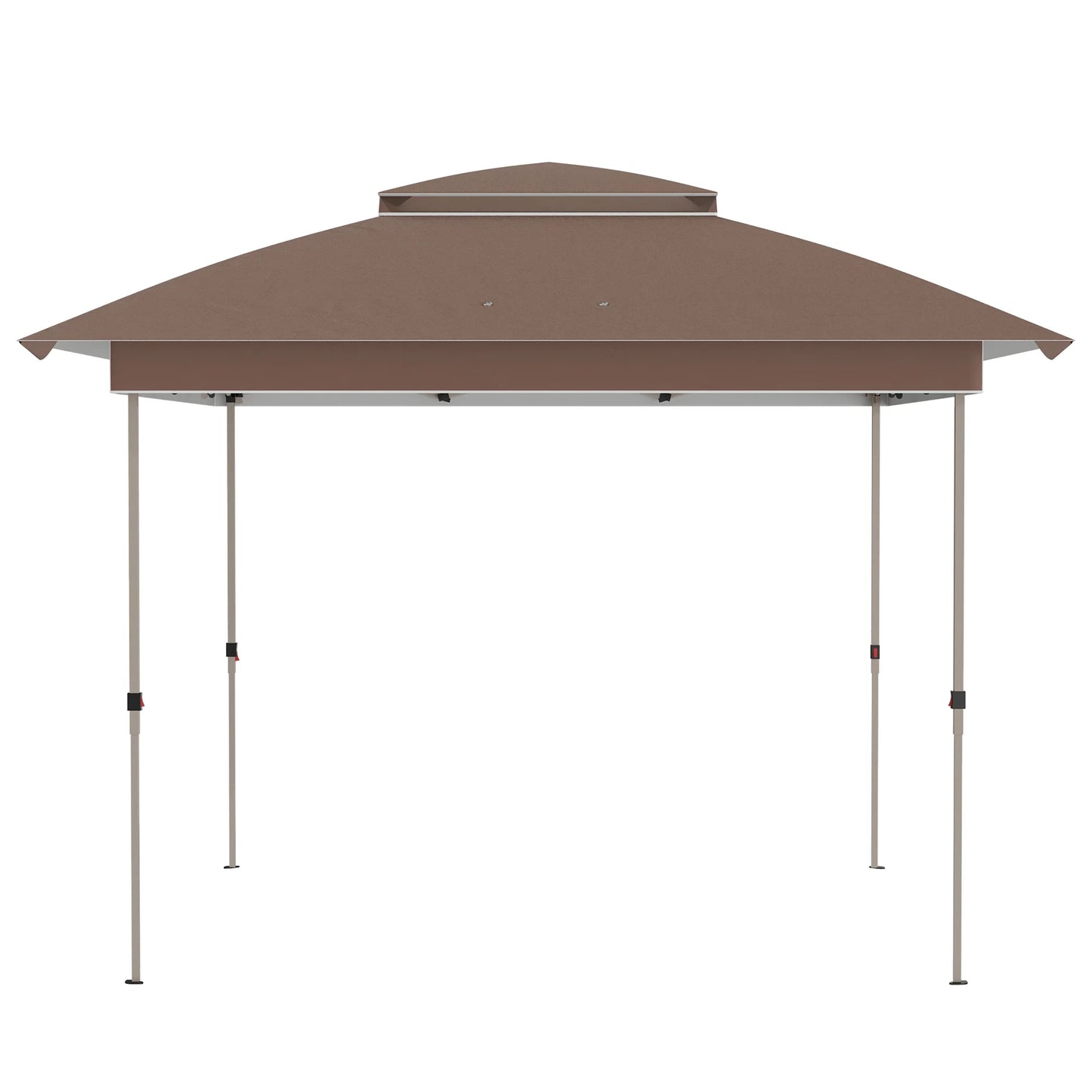 Outdoor Umbrellas Outsunny 12' x 12' Pop Up Canopy Tent with Netting and Carry Bag, Instant Sun Shelter with 137 sq.ft Shade, Tents for Parties, Height Adjustable, for Outdoor, Garden, Patio, Khaki,P