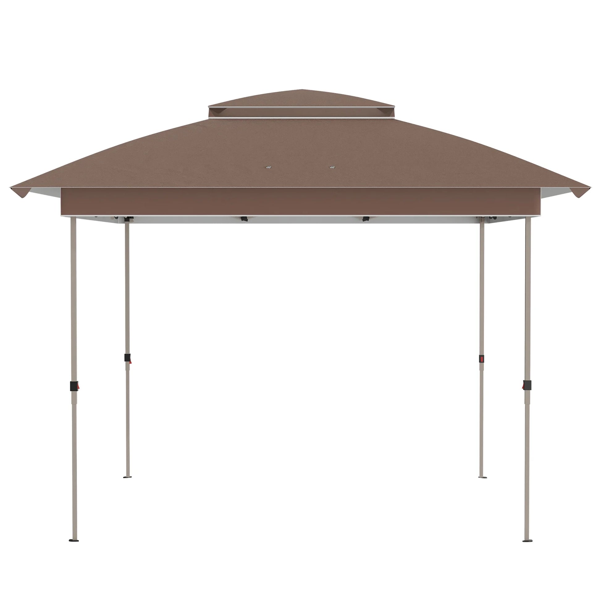 Outdoor Umbrellas Outsunny 12' x 12' Pop Up Canopy Tent with Netting and Carry Bag, Instant Sun Shelter with 137 sq.ft Shade, Tents for Parties, Height Adjustable, for Outdoor, Garden, Patio, Khaki,P