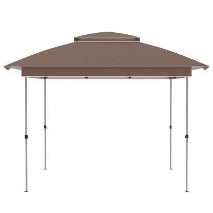 Outdoor Umbrellas Outsunny 12' x 12' Pop Up Canopy Tent with Netting and Carry Bag, Instant Sun Shelter with 137 sq.ft Shade, Tents for Parties, Height Adjustable, for Outdoor, Garden, Patio, Khaki,P