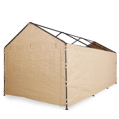 Abba Patio 10x20 ft Weather Carport Sidewall Tarp Replacement, Dark Grey- Top& Frame Not Included