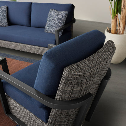 Agio Luna 4-piece Outdoor Patio Woven Deep Seating Set