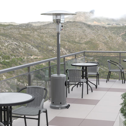 Emma + Oliver Outdoor Patio Heater - Bronze - 7.5 Feet Round Steel Patio Heater - 40,000 BTU's