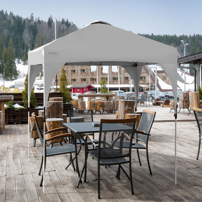 Patiojoy Pop-up Canopy Tent 6.6' x 6.6' Height Adjustable Commercial Instant Canopy w/Portable Roller Bag White