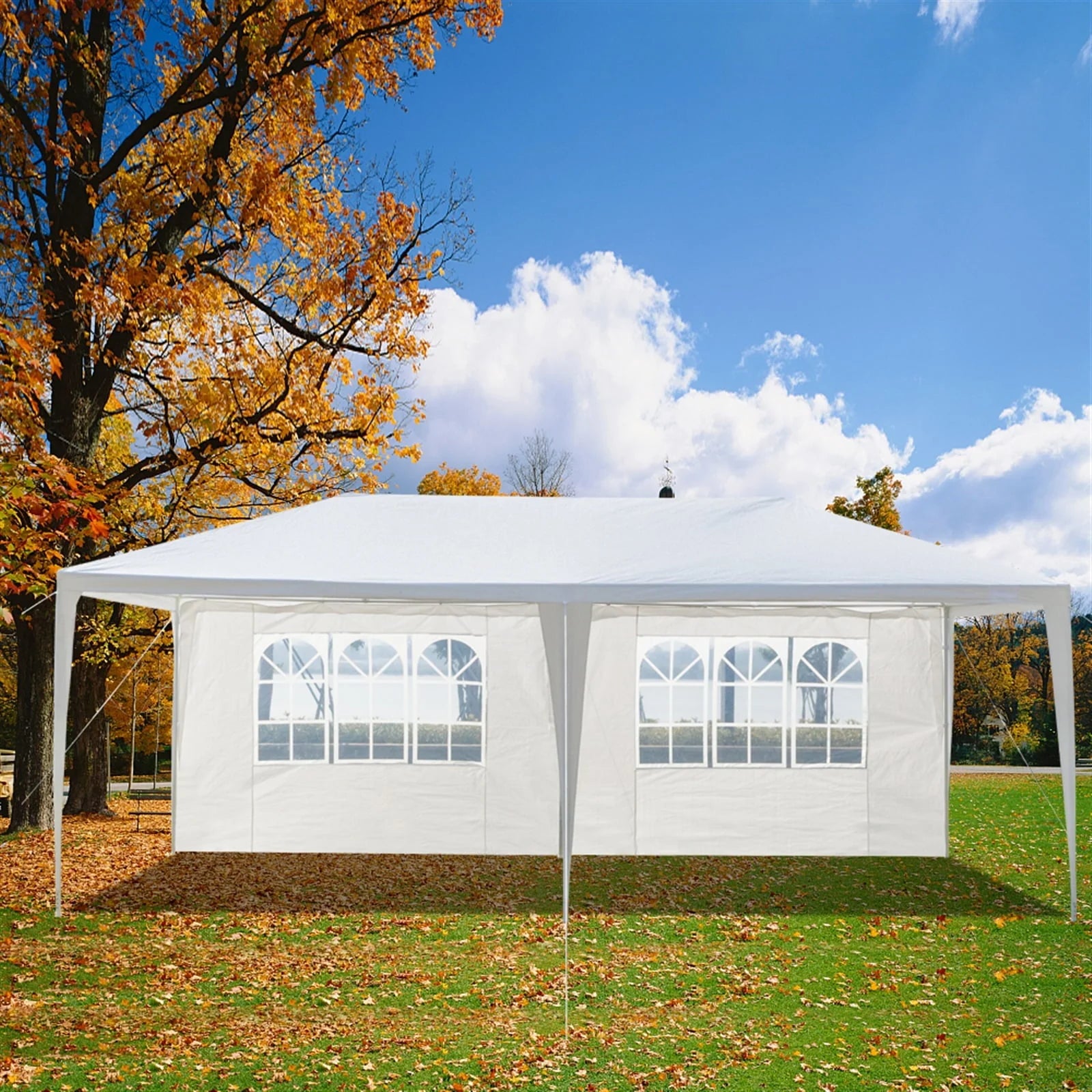 Arttoreal 20'Lx10'Wx8.5'H Outdoor Patio Pop-up Canopy with Sides,Garden Canopy Shelter Tents,White