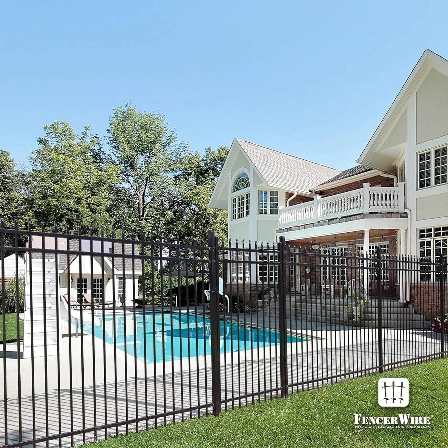 Fencer Wire Heavy Duty Pinnacle Fence Gate, 6FT Height x 4FT Width Outdoor Fence Gate, Outdoor Anti-Rust Metal Steel Gate for Fencing Barrier, Decorative Garden Gate for Residential, Yard, Pool,Patio