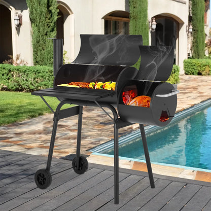 43? Charcoal Grills Outdoor BBQ Grill Camping Grill American Braised Roast Portable Grill Offset Smoker for 6-10 People Patio Backyard Camping Picnic BBQ