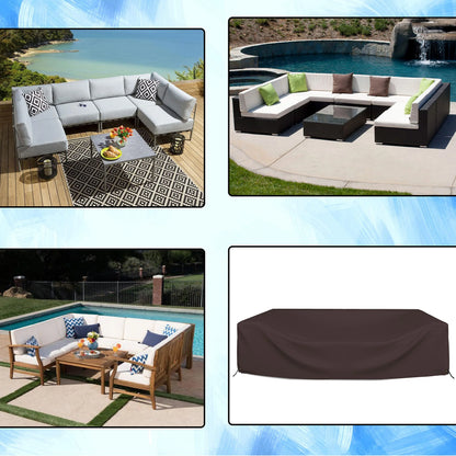 Covers & all Sectional Sofa Cover, Heavy duty 18 Oz Waterproof UV & Weather resistant, Outdoor Patio Couch Furniture Protector with Air Pockets & Drawstrings (83"L x 52"W x 29"H, Coffee)