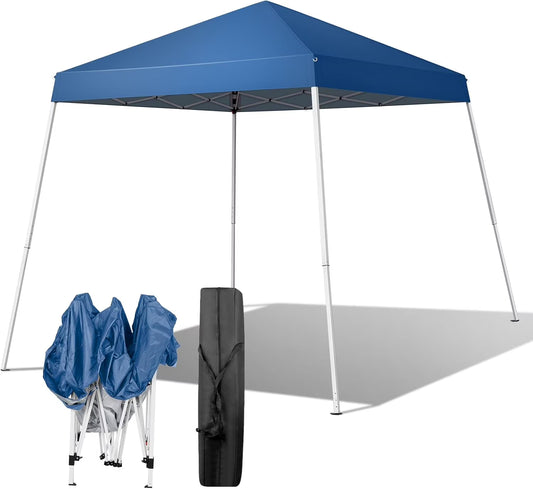 Thunder 6x6 ft Pop Up Canopy Tent, Outdoor Foldable Portable Canopy for Camping, Patio, Easy Up Gazebo with Carry Bag Slant Legs