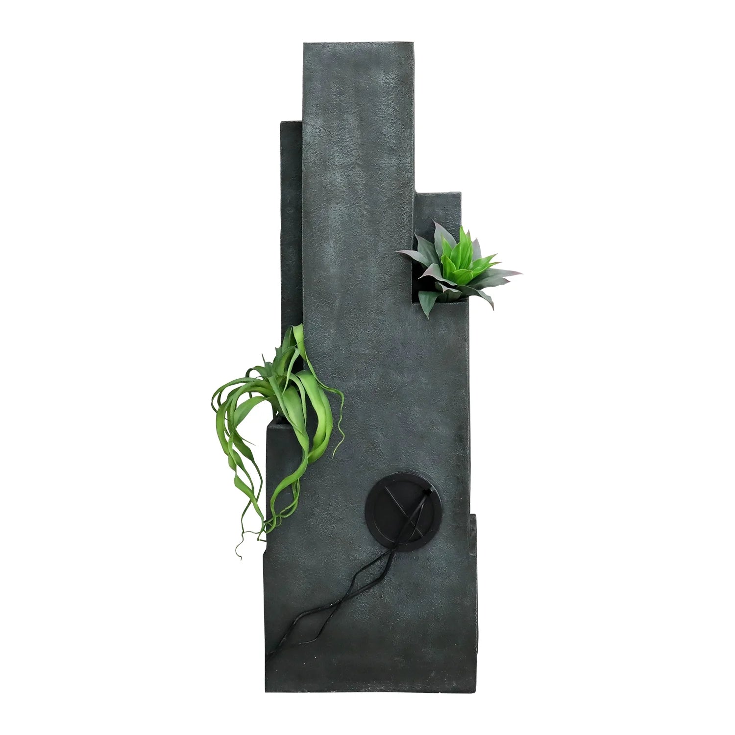 4-Tier Water Fountain with LED Lights - 50.7" H Waterfall Fountain Indoor Outdoor Water Feature for Home, Patio, Garden