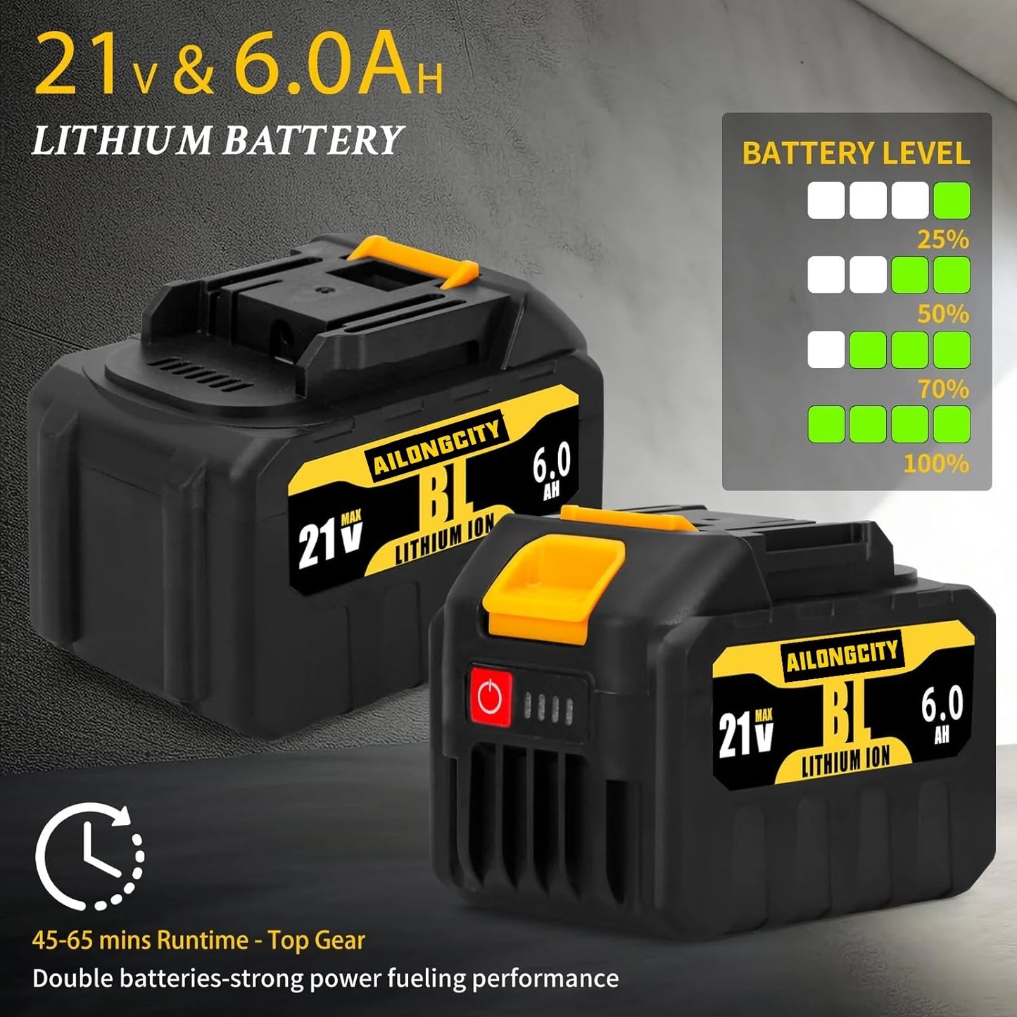 21V Cordless Leaf Blower, 2 x 6.0Ah Battery Powered Blowers Leaf, 6 Speed Levels & 500CFM/150MPH, Blowers for Lawn Care, Sopladora De Hojas with Extension Nozzle for Patio, Snow