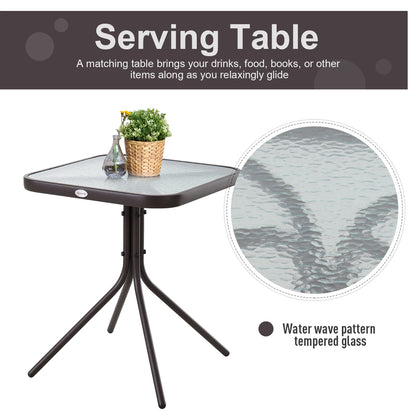 Outsunny Set of 3 Rocking Glider Chair w/Table Mesh Patio Outdoor Furniture, Gray