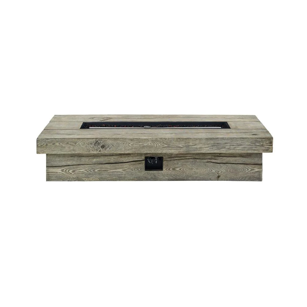 Modway Manteo 70" Rectangular Outdoor Patio Fire Pit Table in Light Gray