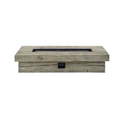 Modway Manteo 70" Rectangular Outdoor Patio Fire Pit Table in Light Gray