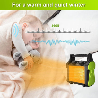 WarmHaven Outdoor Heater for Patio, Electric Space heater with Overheat Protection, 1500W Fast Heat PTC Ceramic Portable Garage Heater for Workshop, Greenhouse