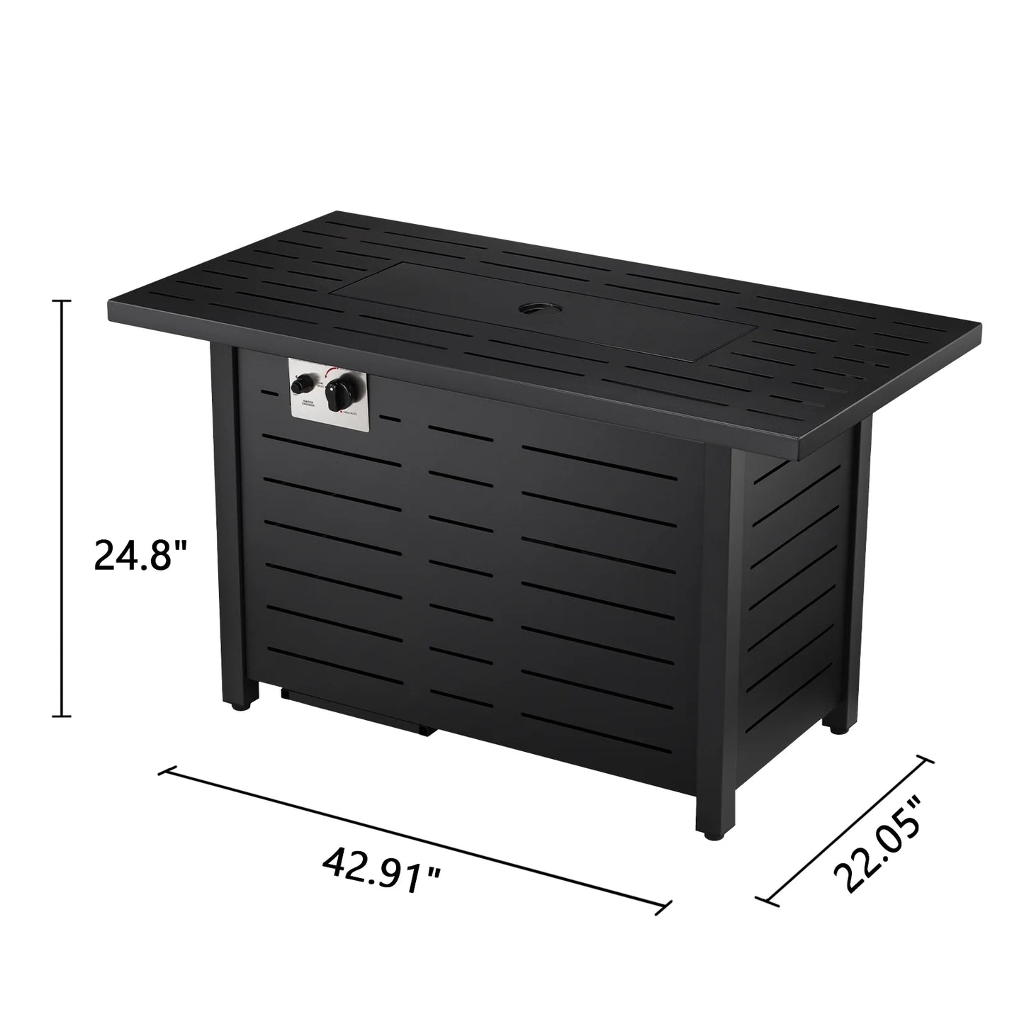 KNDKO 43" Outdoor Propane Fire Pit Table - 50,000 BTU Auto-Ignition Gas Fire Table with Lid, Weather-resistant Backyard Heater for Patio, Deck & Garden