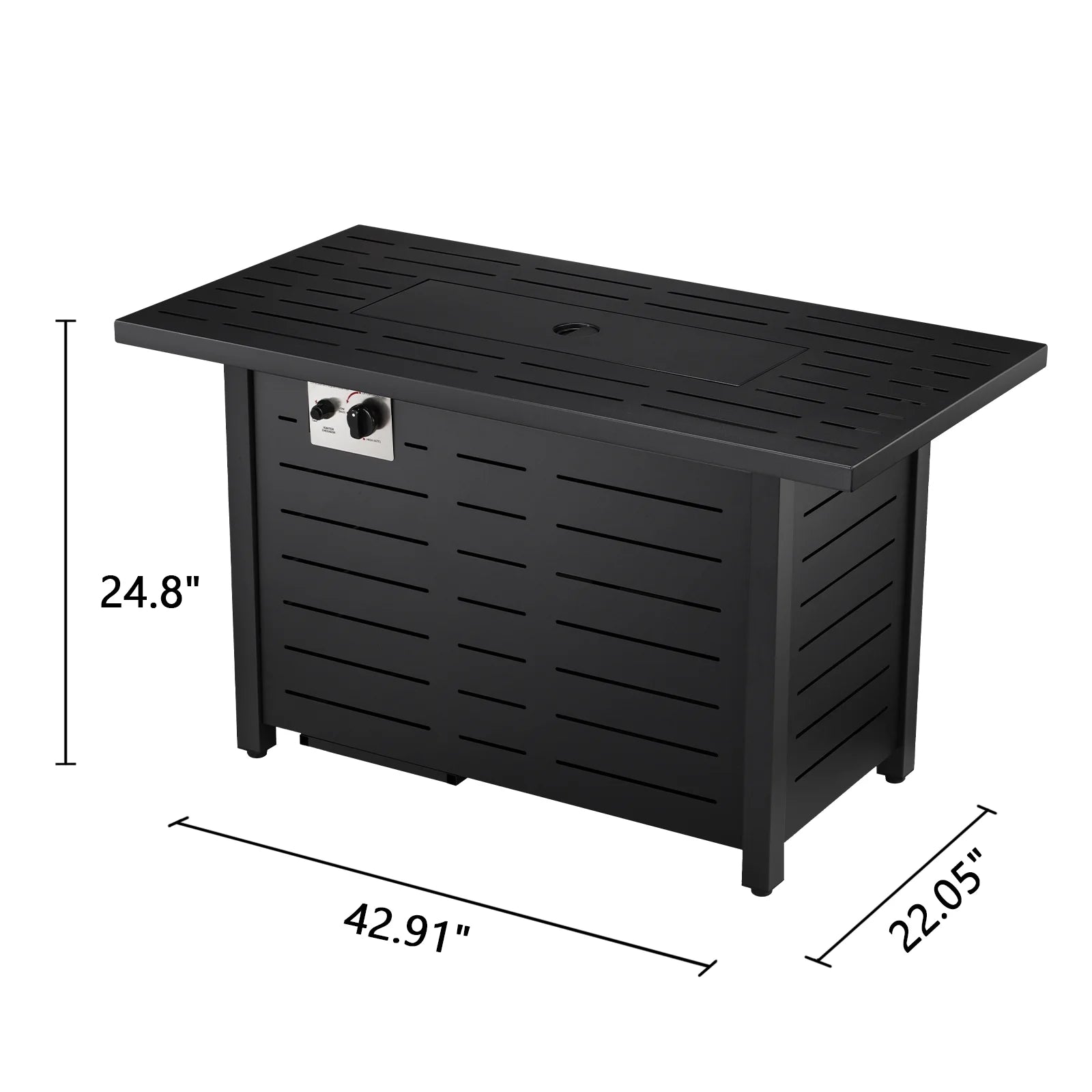 KNDKO 43" Outdoor Propane Fire Pit Table - 50,000 BTU Auto-Ignition Gas Fire Table with Lid, Weather-resistant Backyard Heater for Patio, Deck & Garden