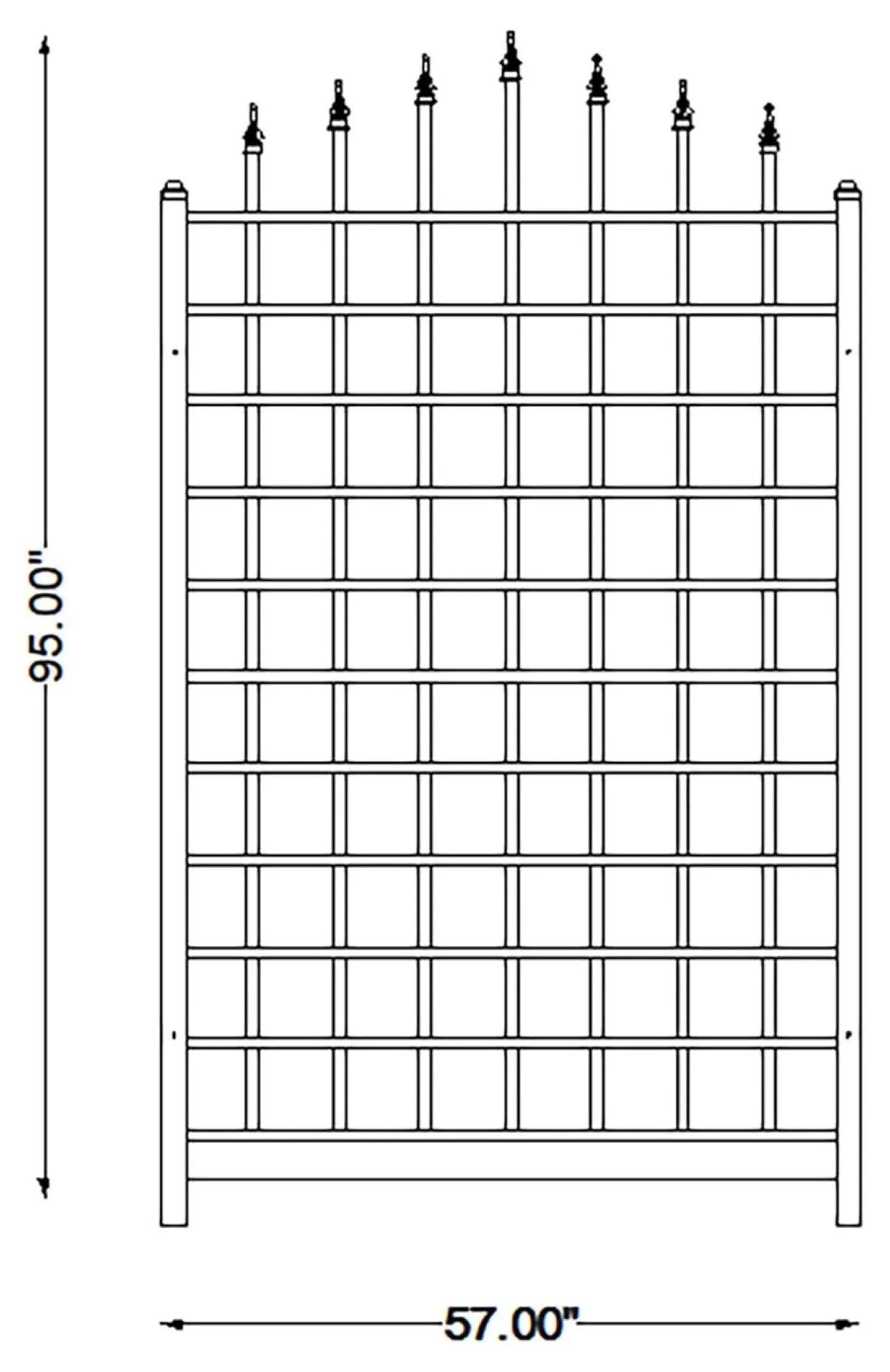 Dura-Trel Cambridge 57 by 95 Inch Heavy Duty Weather Stabilized PVC Vinyl Outdoor Garden Patio Trellis with Wall Mounting Screws and Spacers, Mocha