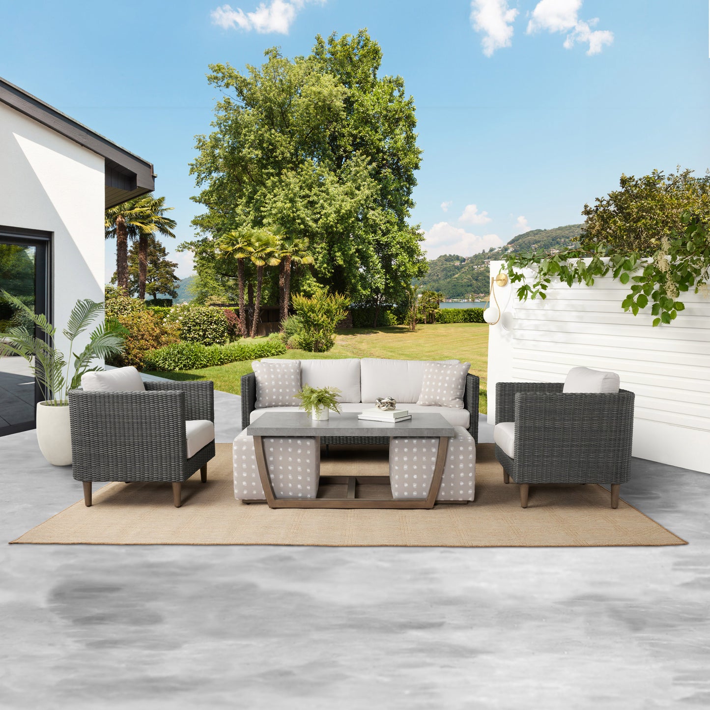 Agio Volos 6-piece Woven Outdoor Patio Seating Set