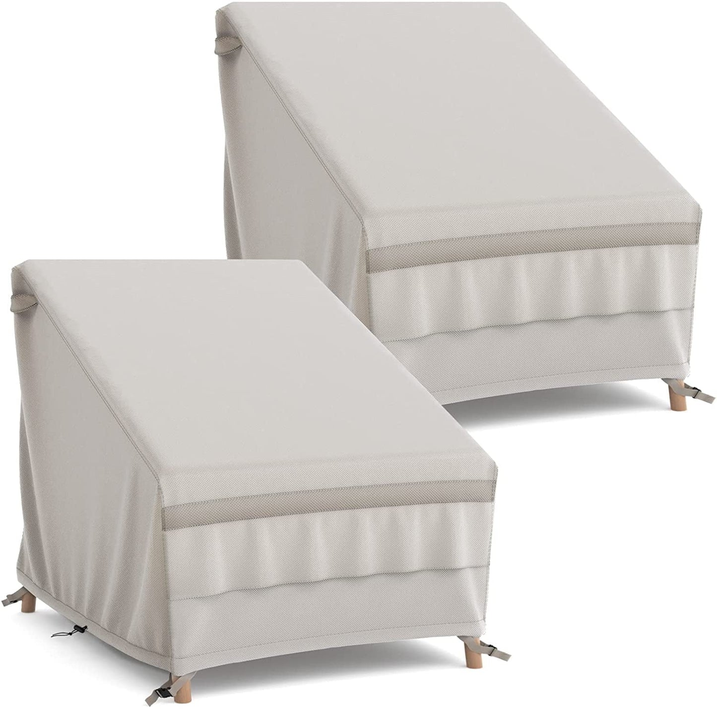 600D Patio Adirondack Chair Cover 2 Pack, 40" x 35" x 33" Waterproof Outdoor Furniture Cover, Heavy-Duty Patio Lounge Chair Slipcovers with PVC Coating, UV Protection