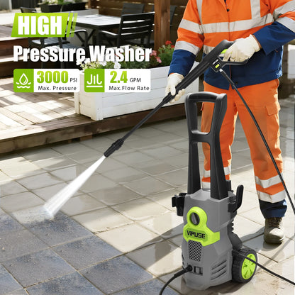 Vipuse Electric Pressure Washer, 4200 PSI Max.2.8GPM Power Washer with 23ft Hose/4 Nozzles/400ML Foam Cannon, Clean Tool for Cars/Fences/Patios/Floor