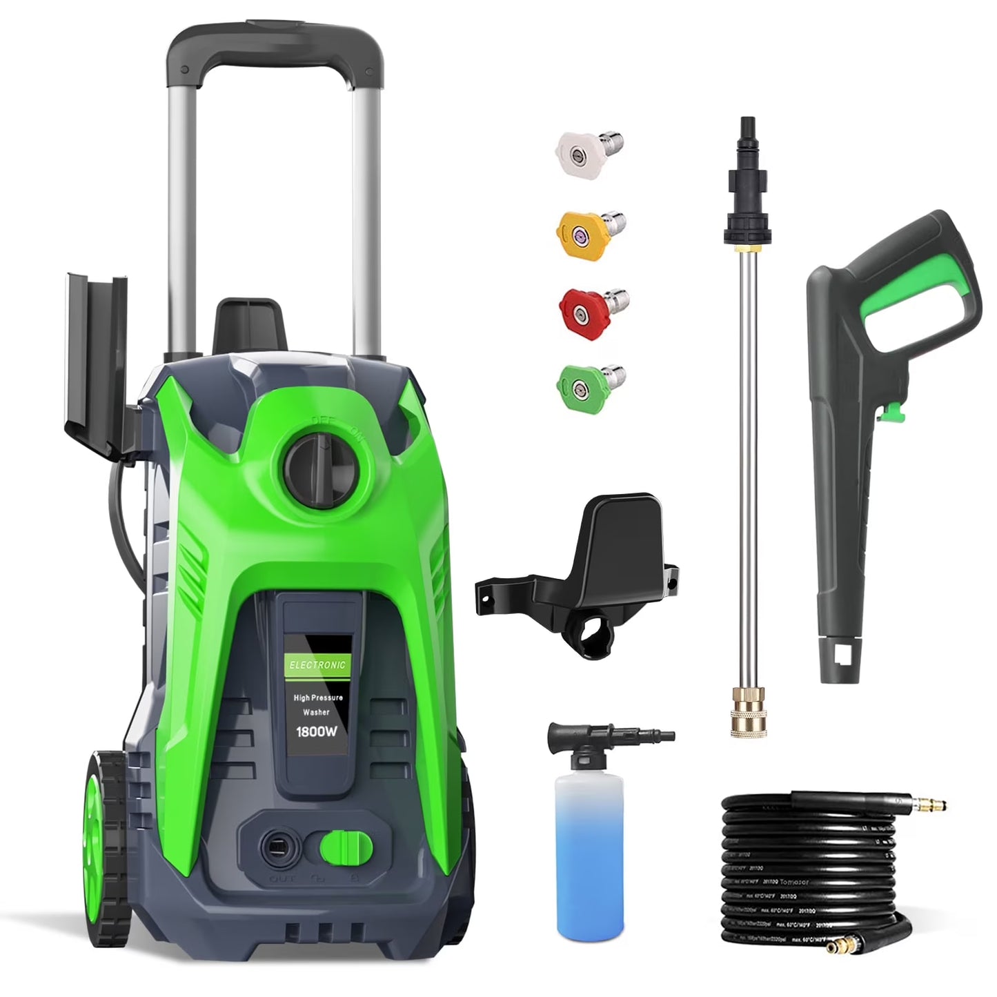 Electric Pressure Washer 4800PSI-Max 2.9GPM Pressure Washer with 25 Foot Hose, 16.4 Foot Power Cord, Soap Tank Car Wash Machine Blue Ideal Cleaning for Patio