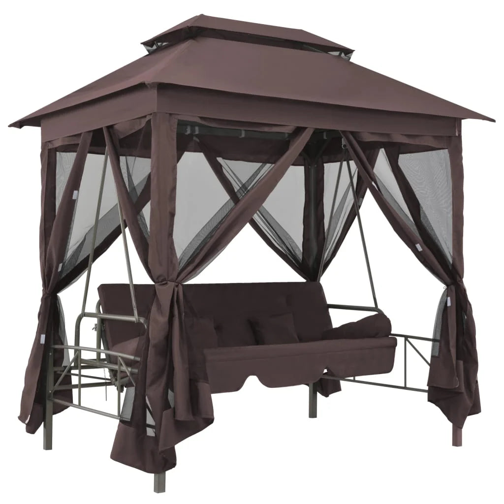 vidaXL Patio Swing Chair Outdoor Hanging Bench Seat with Gazebo Swing Seat