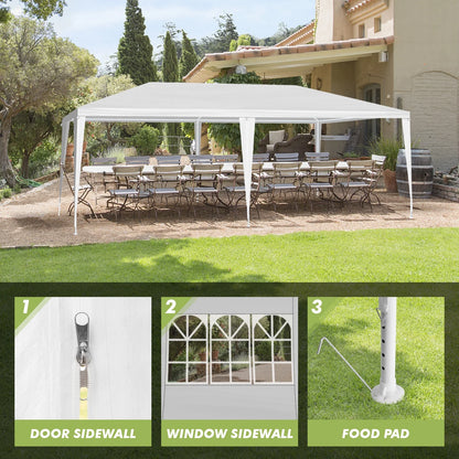 Large Outdoor White Awning, 10'x20' Outdoor Party Tent Wedding Tent With 6 Removable Sidewalls, Canopy Patio Wedding Gazebo, White, Easy To Install And Carry, Suitable For Camping, Hiking