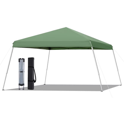 10x10 Pop Up Canopy Tent With Durable Silver Coated Cover And Adjustable Slant Legs, Easy Setup Outdoor Patio Instant Sun Shelter - Blue, Included 1 x Storage Carry Bag, 4 x Guylines, 8 x Stakes