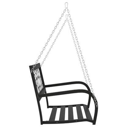 vidaXL Patio Swing Bench 49.2" Steel and Plastic Black