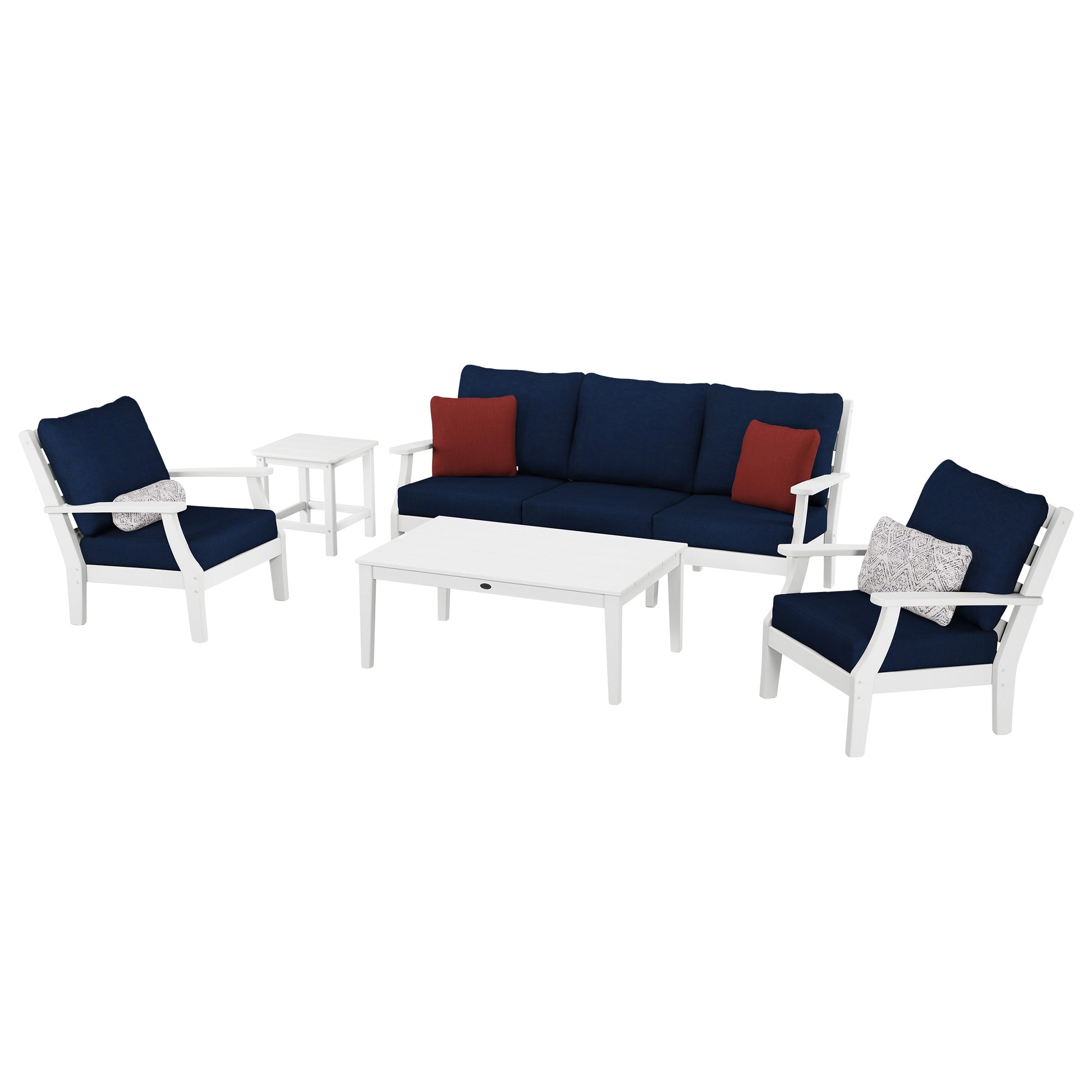 POLYWOOD Chesapeake 5-piece Outdoor Patio Deep Seating Set