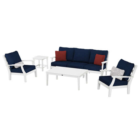 POLYWOOD Chesapeake 5-piece Outdoor Patio Deep Seating Set