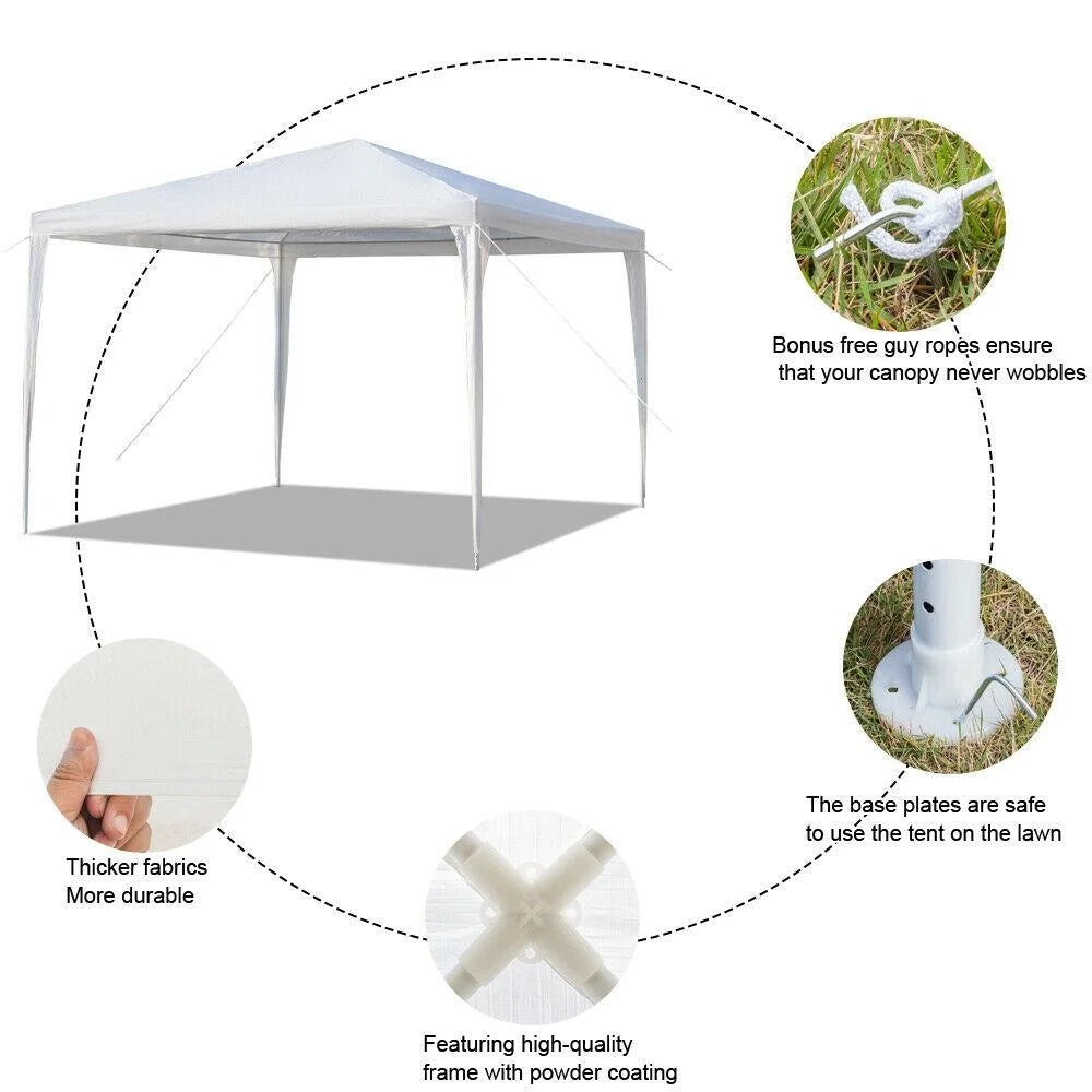 Beran7 Gazebo Canopy, Pavilion Cater Canopy Waterproof Sun Shelter, Outdoor Patio BBQ Wedding Party Events Heavy Duty Folding Portable Camping Tent