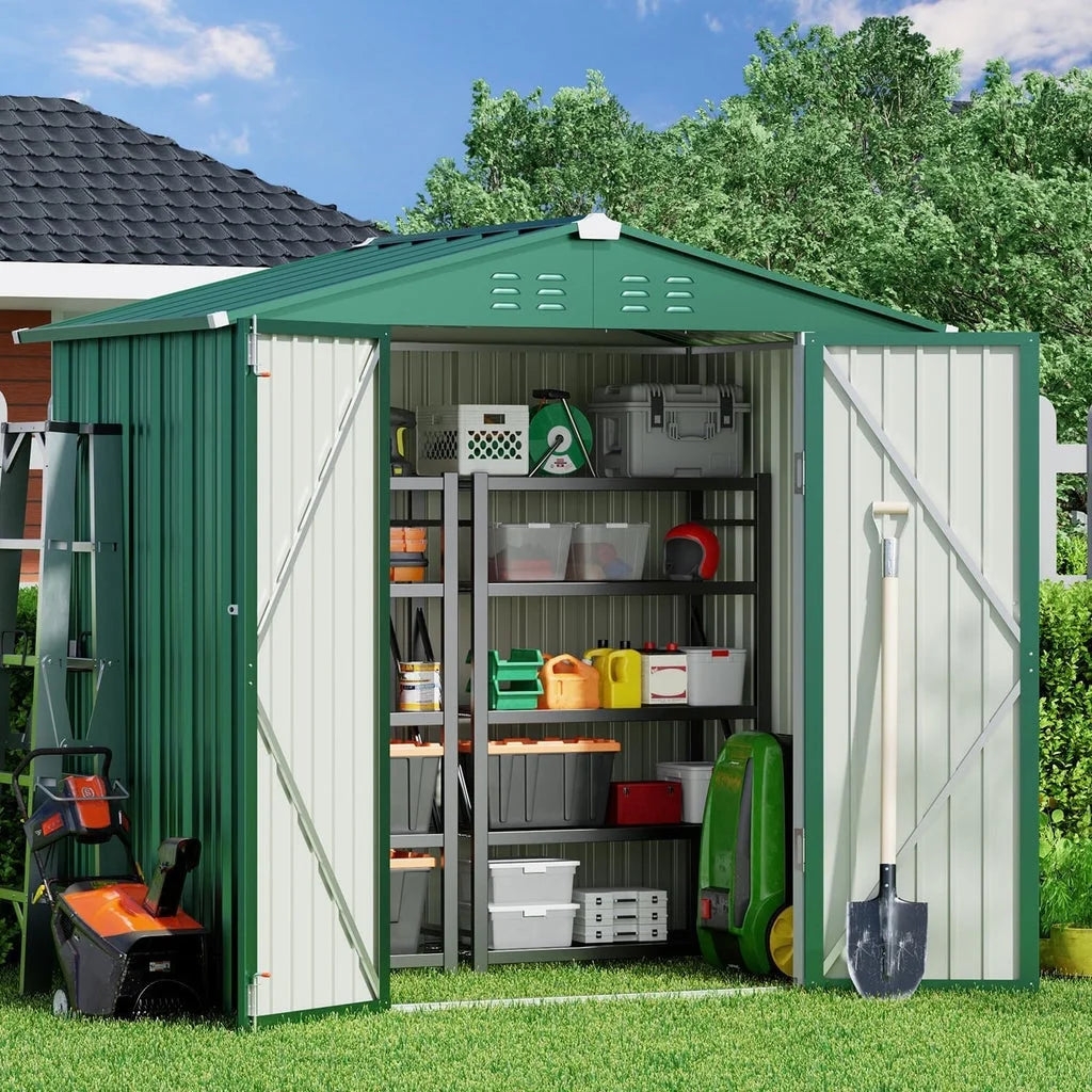 6' x 4' Outdoor Storage Shed on Sale, Aiho Shed & Outdoor Storage Clearance, Metal Storage Shed for Outside, Backyard, Garden & Patio - Dark Gray