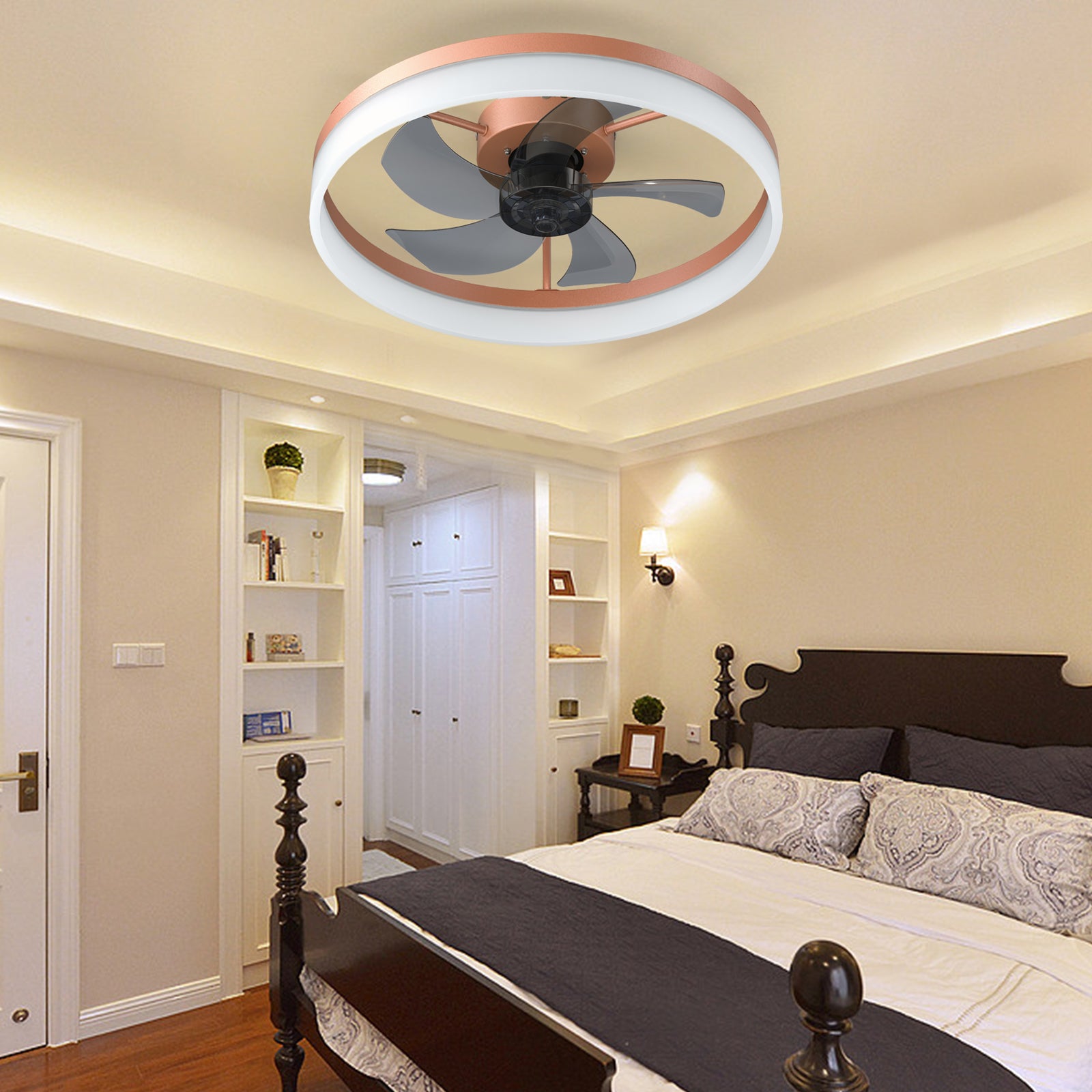 Ceiling Fan With Remote Control Memory Functions 21dB Low Noise 6 Adjustable Speeds Dimmable Led Ceiling Fan For Hallways Balconies Patios
