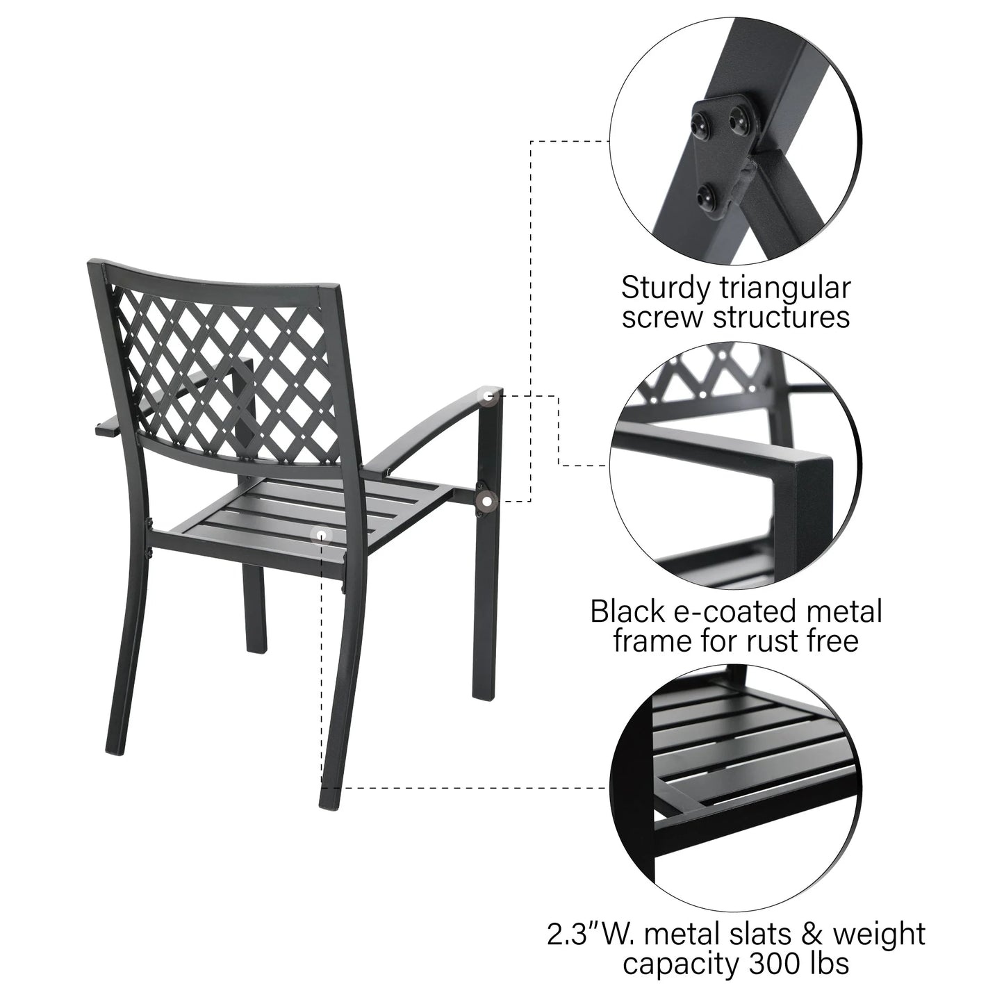 Sophia & William 7 Pieces Metal Patio Dining Set Outdoor Furniture Set with Umbrella Hole