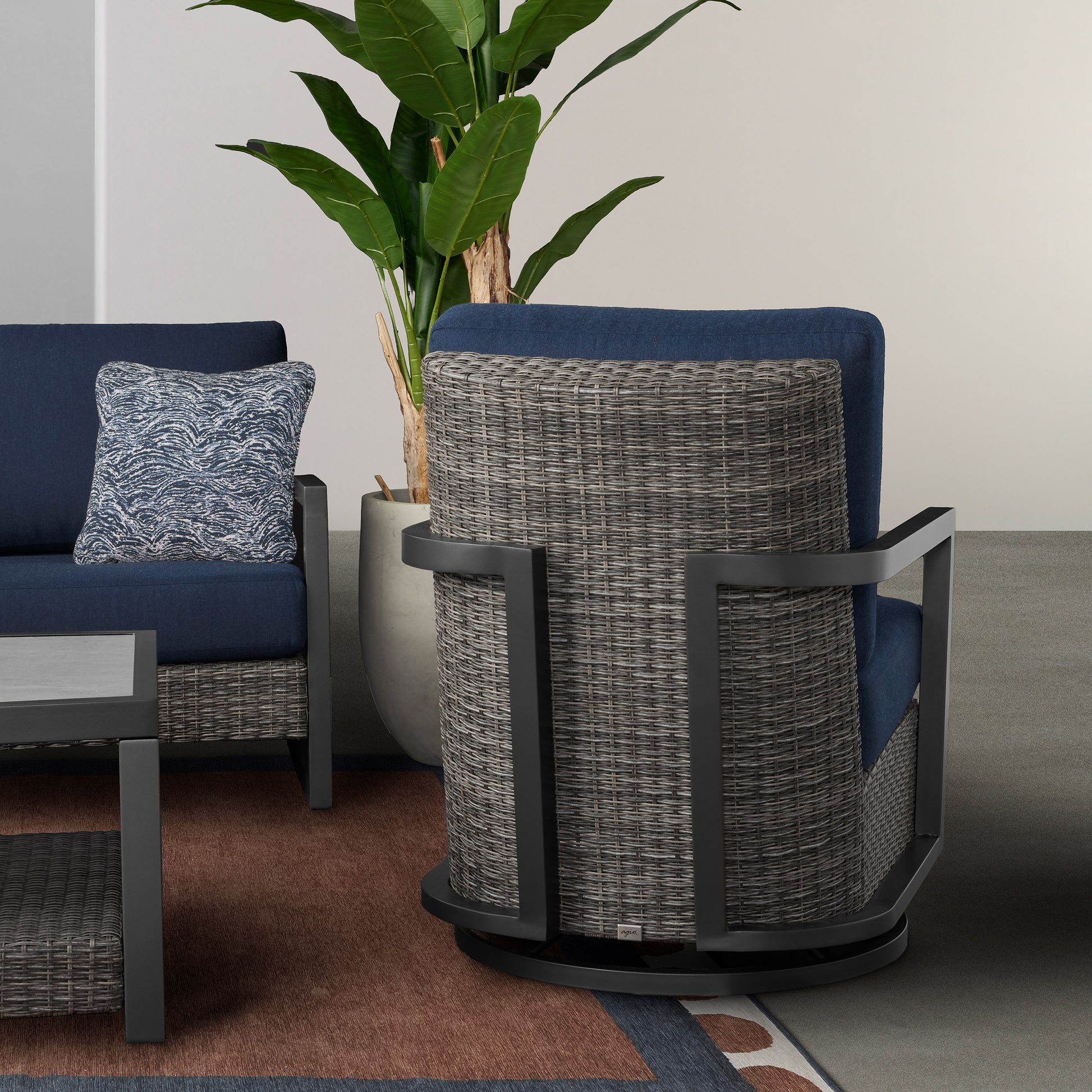 Agio Luna 4-piece Outdoor Patio Woven Deep Seating Set