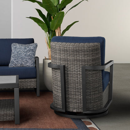 Agio Luna 4-piece Outdoor Patio Woven Deep Seating Set