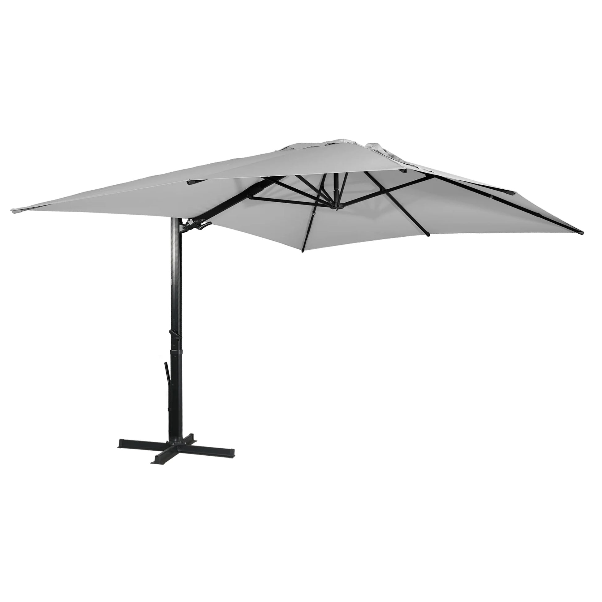 Boyel Living 10 x 13 FT Rectangle Patio Offset Umbrella Outdoor Large Cantilever Umbrella Heavy Duty Sun Umbrella, Gray(Without Base)