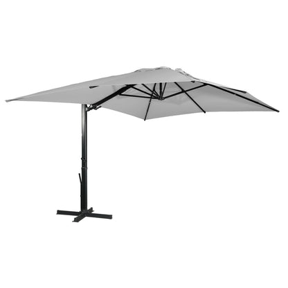 Boyel Living 10 x 13 FT Rectangle Patio Offset Umbrella Outdoor Large Cantilever Umbrella Heavy Duty Sun Umbrella, Gray(Without Base)