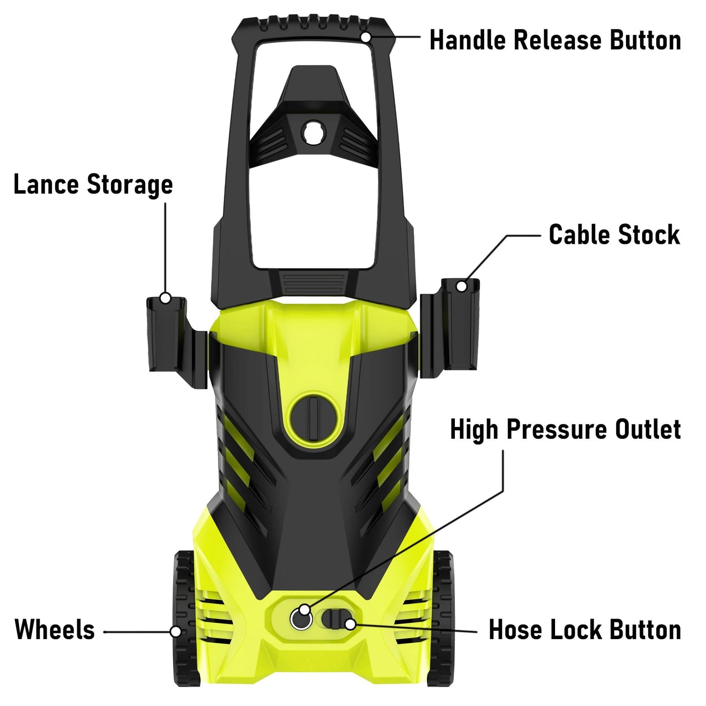FATFAX Electric High Pressure Washer 3500 Psi and 2.5 GPM with 25ft Hose/16ft Power Cord,Making It Perfect for Cleaning Cars, Fences, Pool, Patios.