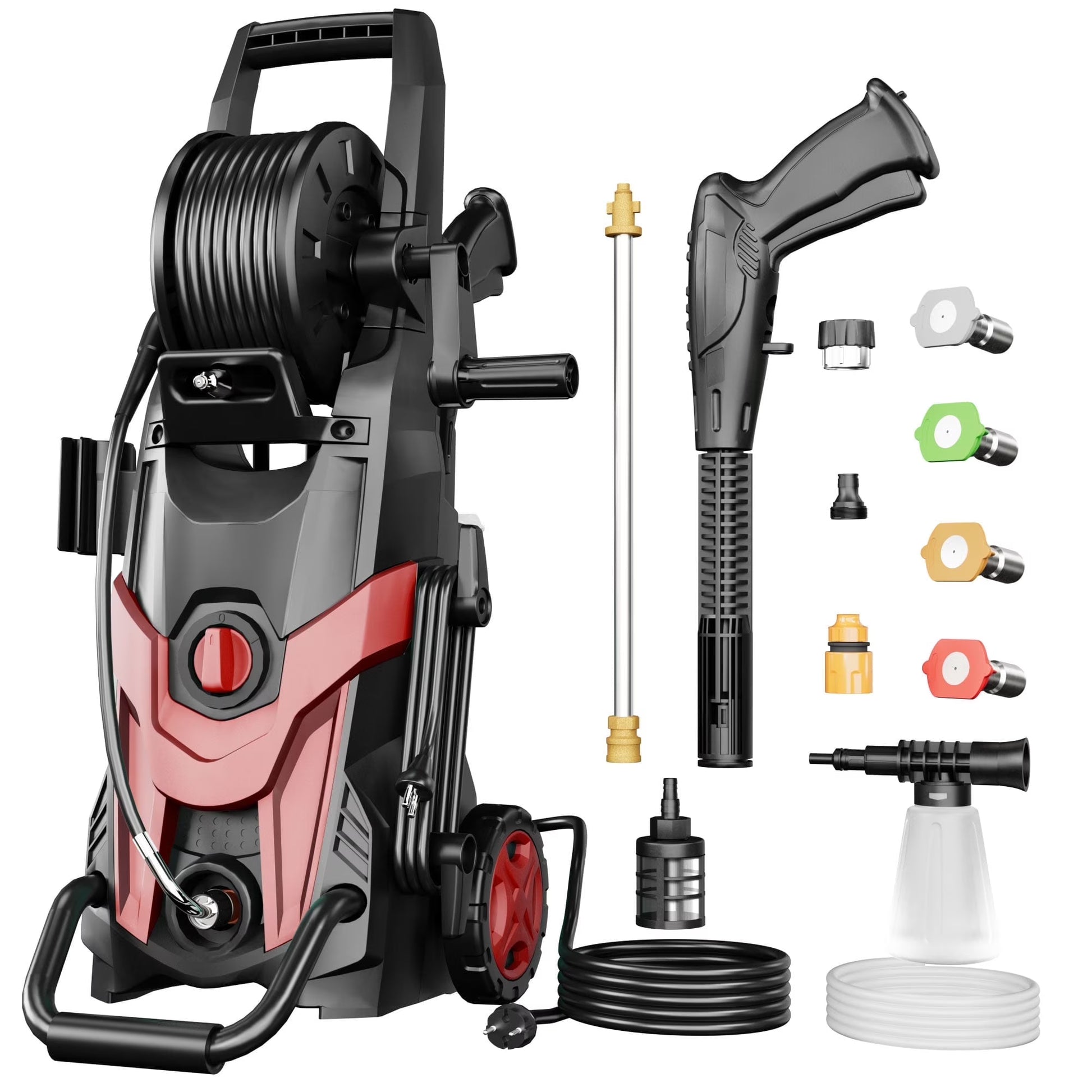 Electric Pressure Washer, 4500 PSI 3.2 GPM Power Washer with 4 Quick Connect Nozzles, High Pressure Cleaning Machine with Foam Cannon for Cars/Fences/Driveways/Patios/Home Cleaning