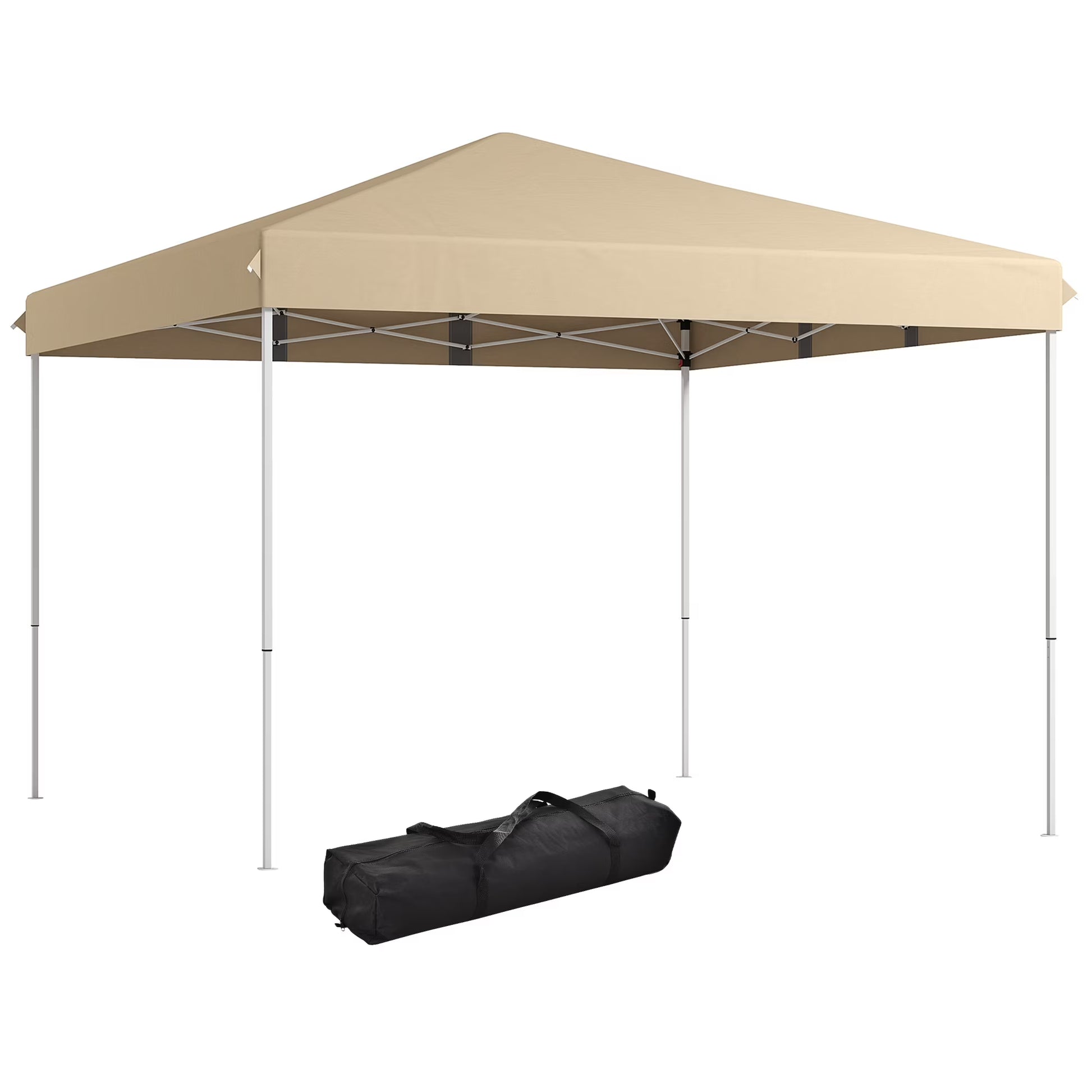 CoSoTower 13' X 13' Pop Up Tent, Instant Sun Shelter, Tents for Parties, Height Adjustable, with Wheeled Carry Bag for Outdoor, Garden, Patio, Parties, Beige