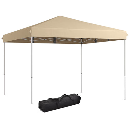 CoSoTower 13' X 13' Pop Up Tent, Instant Sun Shelter, Tents for Parties, Height Adjustable, with Wheeled Carry Bag for Outdoor, Garden, Patio, Parties, Beige