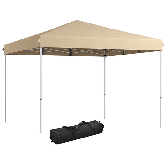 CoSoTower 13' X 13' Pop Up Tent, Instant Sun Shelter, Tents for Parties, Height Adjustable, with Wheeled Carry Bag for Outdoor, Garden, Patio, Parties, Beige